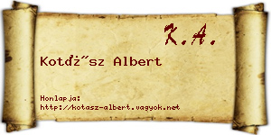 Kotász Albert névjegykártya