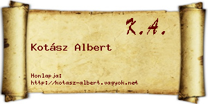 Kotász Albert névjegykártya